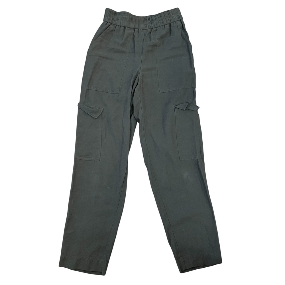 A New Day Womens Black Cargo Pants Elastic Waist Straight Leg XS